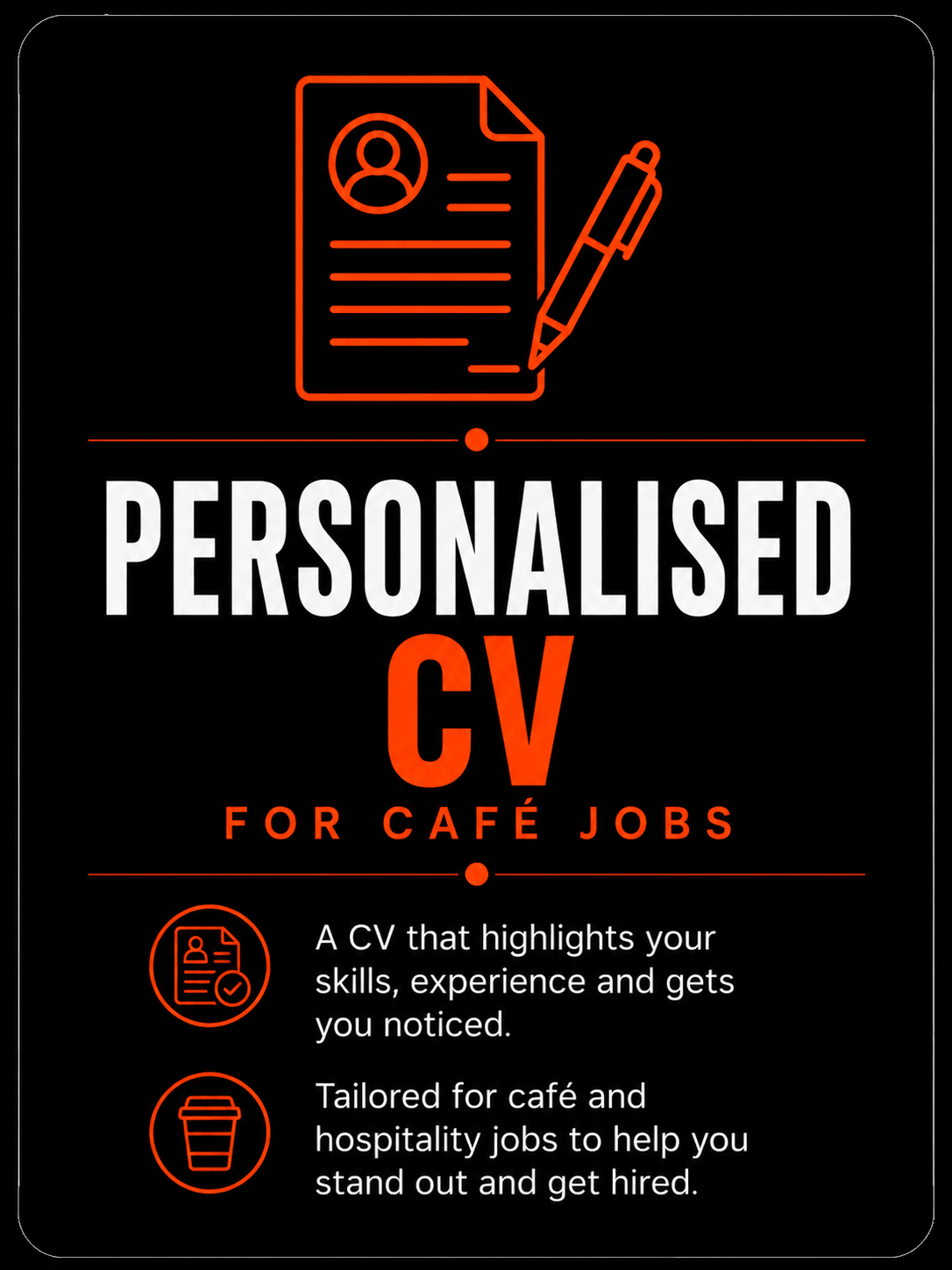 Personalised CV for Café Jobs